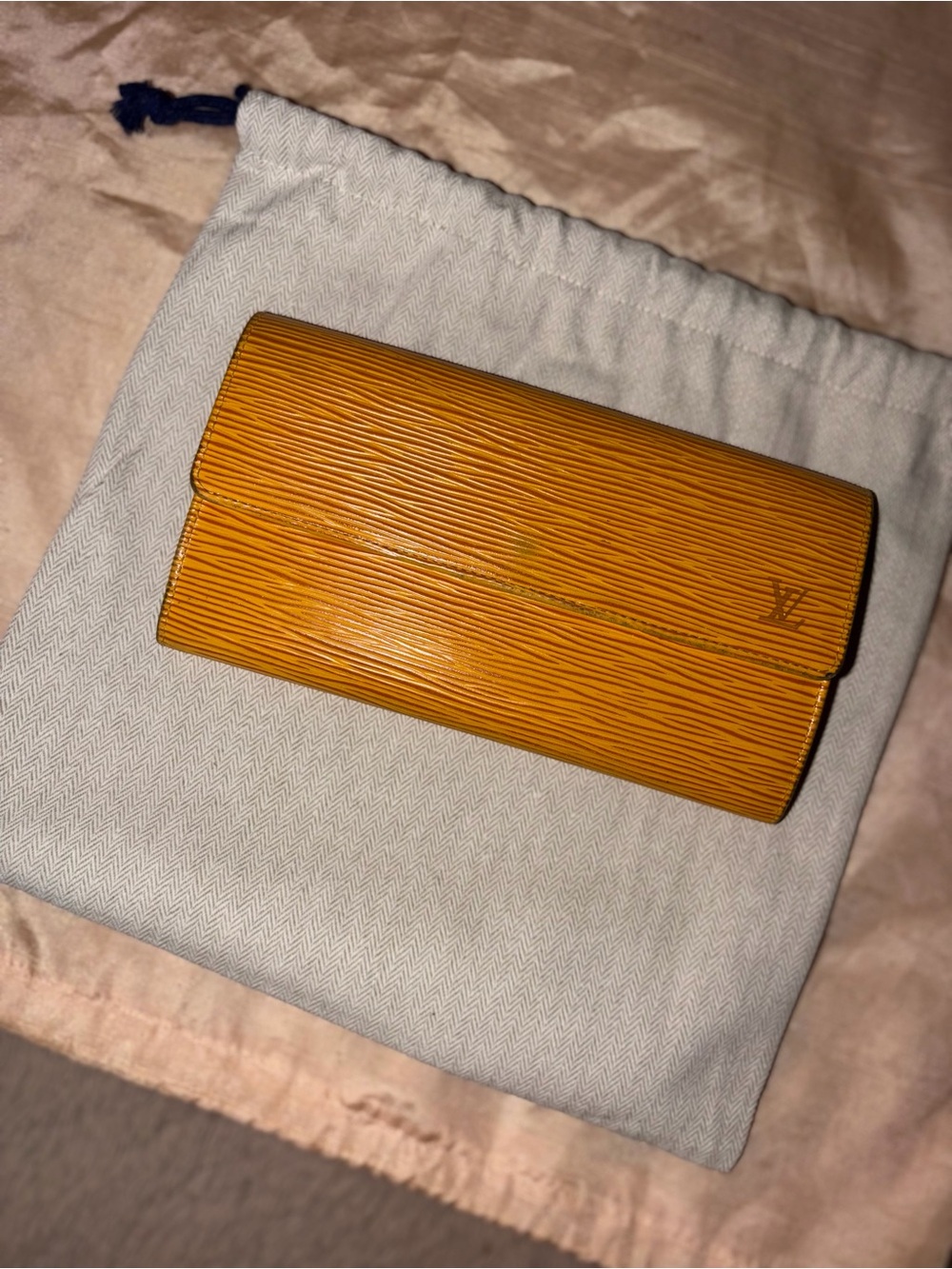 Louis Vuitton Yellow Epi Leather Trifold Wallet